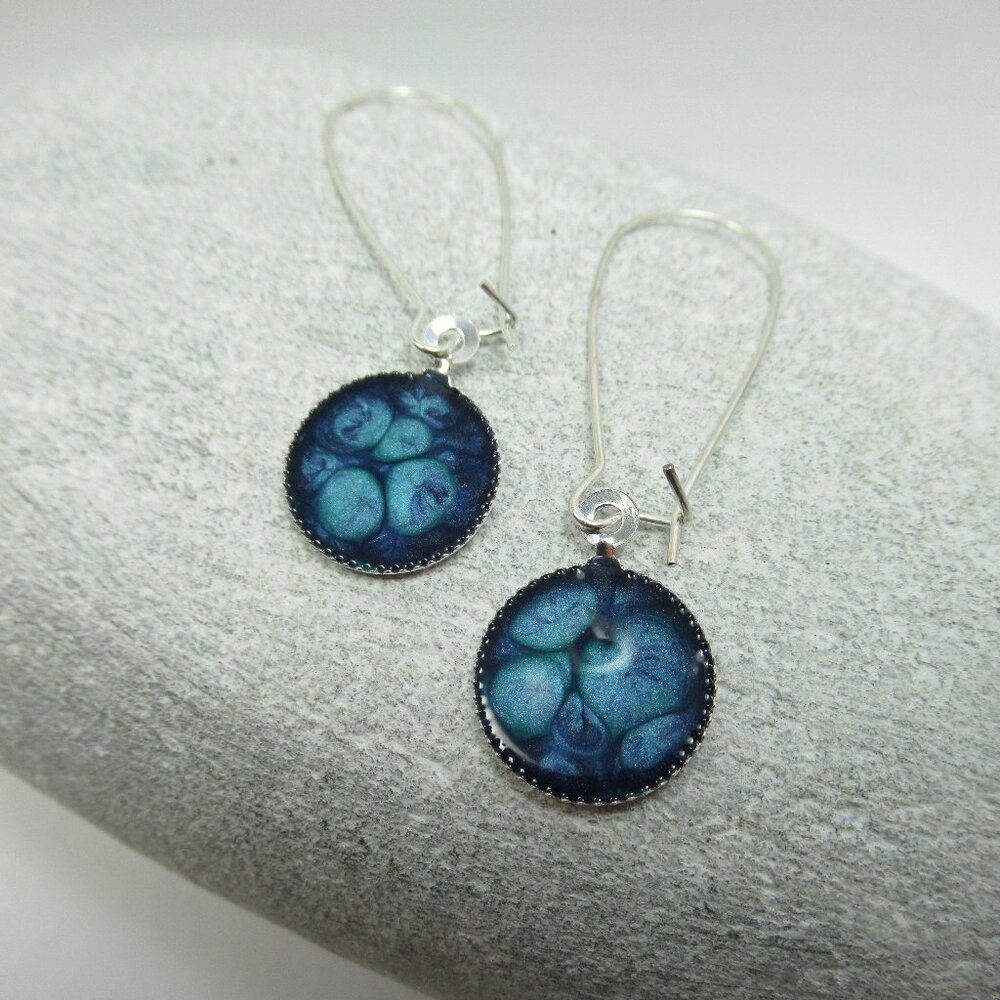 Pebeo effects painted kidney earwire earrings